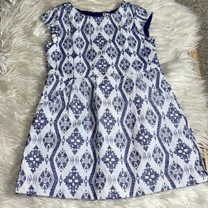 Genuine kids from Oshkosh Dress Girls Size 5T Jacquard Color Blue/Silver/White